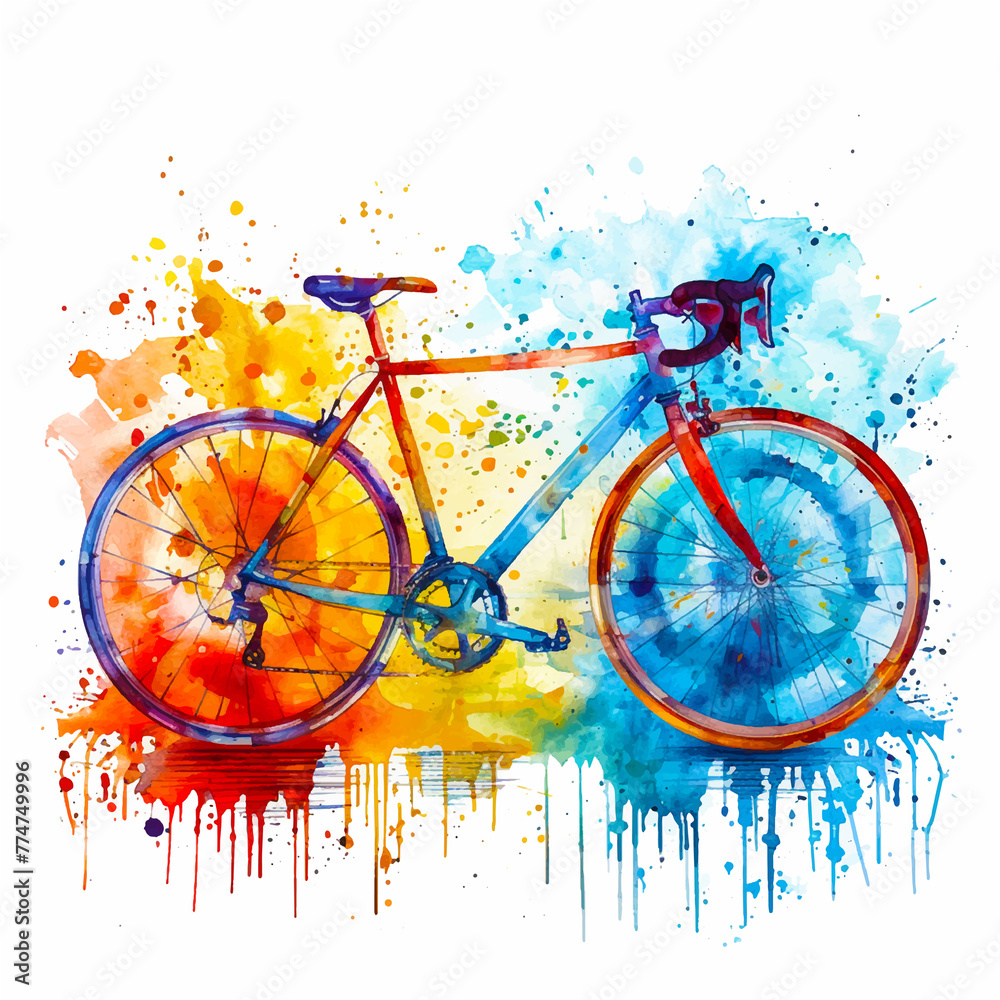 Fotografie Bicycle watercolor paint.