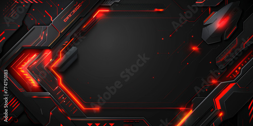 A black background with red lines and a red arrow