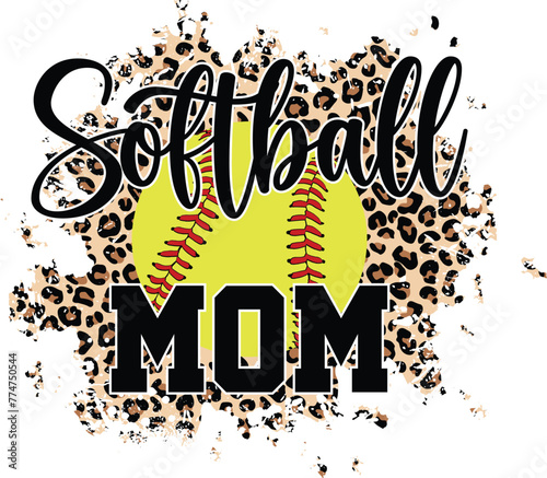 Softball mom svg, Leopard softball, Softball design.