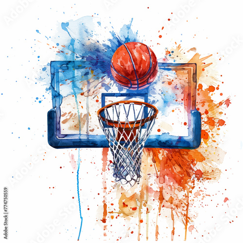 Basketball watercolor paint 