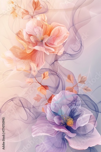 Flowers Painting Emitting Smoke