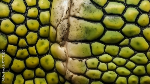 The intricate patterns on an iguana's scales create a mesmerizing design on its skin.