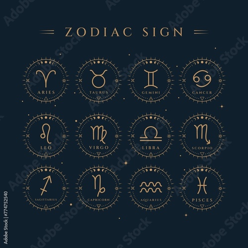 Zodiac Signs Symbol Illustration