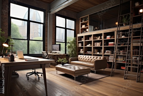 Contemporary Urban Chic Loft Office Designs: Stylish Decor for an Urban Workspace