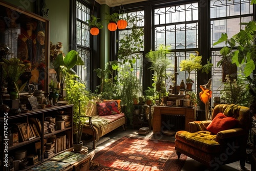 Eclectic Urban Chic: Vintage Furniture in New York Brownstone Decor © Michael