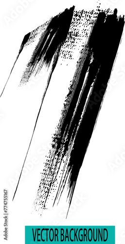 Vector hand paint number one. Hand drawn letter with dry brush.