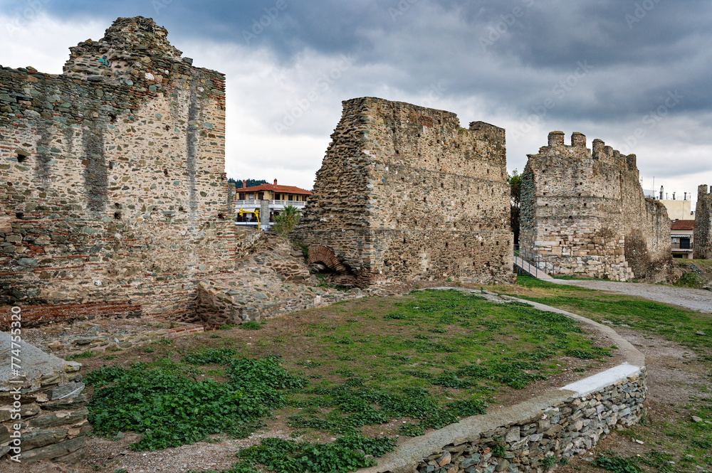 Part of the Byzantine walls of the city of Thessaloniki in Macedonia, Greece