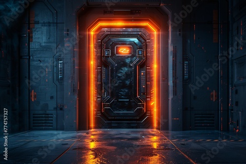 Neon Doorway to the Future A Glimpse into the Digital Realm Generative AI