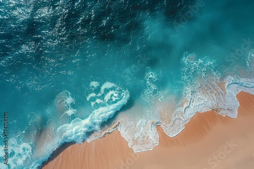 Aerial View of a Beach and Ocean