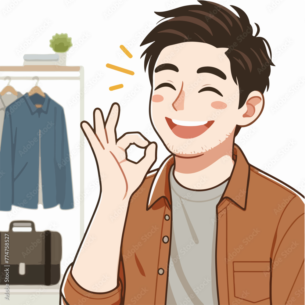 vector image of a man joyful expression vector image of a man joyful expression