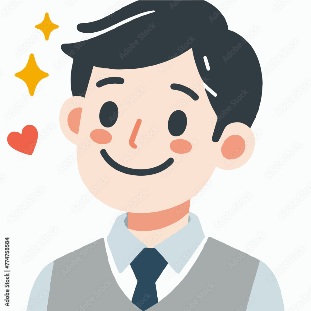 vector image of a man joyful expression