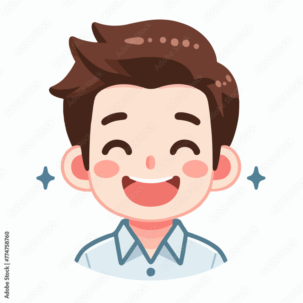 vector image of a man joyful expression vector image of a man joyful expression