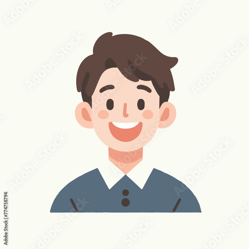 vector image of a man joyful expression