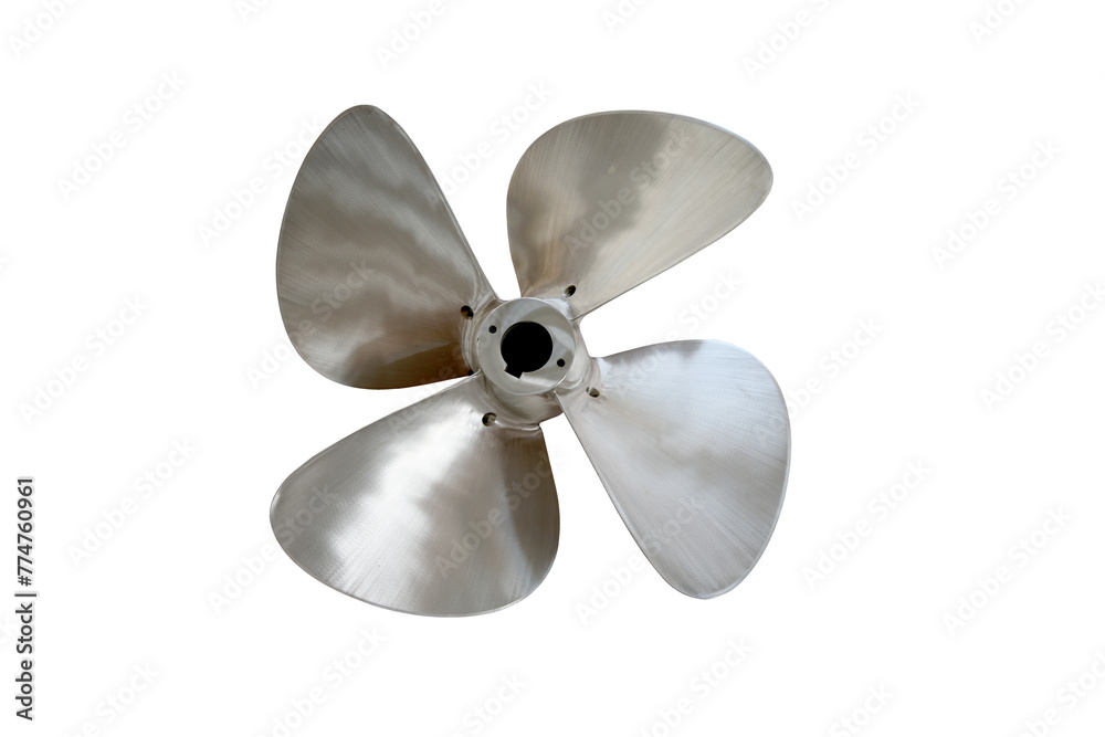 Four leaf propeller for ships, high speed mode with transparent background png, closeup Four leaf propeller for ships, high speed mode with transparent background png, closeup