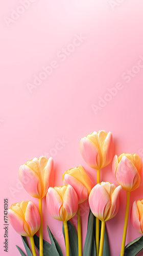 Tulip flowers and place for text