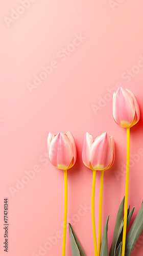 Tulip flowers and place for text