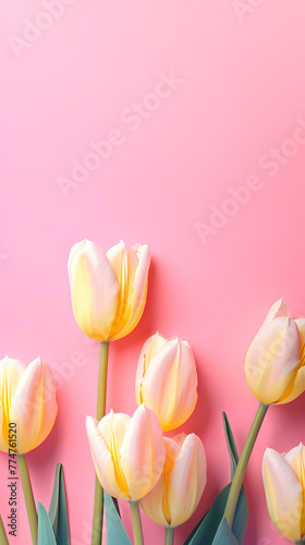 Tulip flowers and place for text