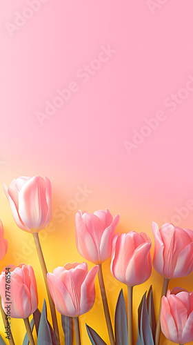 Tulip flowers and place for text
