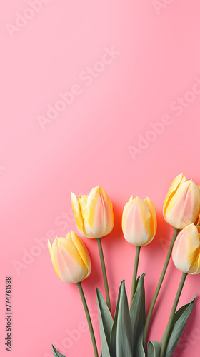 Tulip flowers and place for text