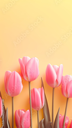 Tulip flowers and place for text