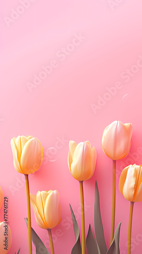 Tulip flowers and place for text