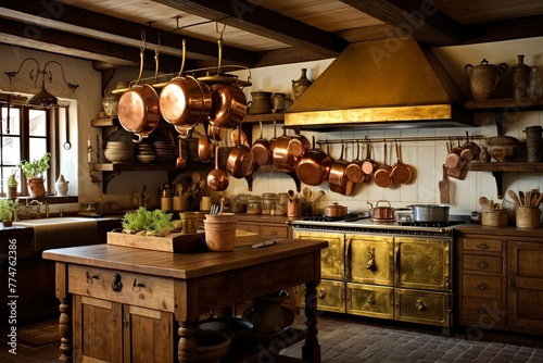Copper Pot Charm  Warm Rustic Kitchen Ideas with Antique Appeal