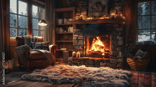 Cozy Fireplace A Glimpse into the World of Fireplace Decor and Monthly Events Generative AI