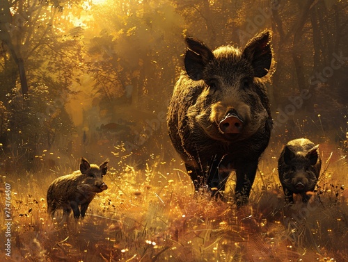 Fall's Fiery Fury A Pig's Paradise Generative AI © Satyam