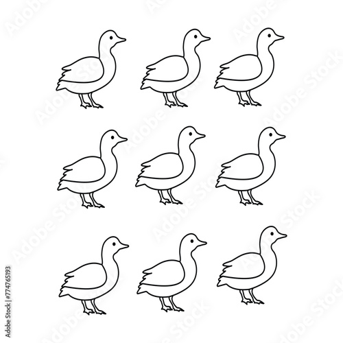 Duck single line art.One line duck icon vector background. © Shishir