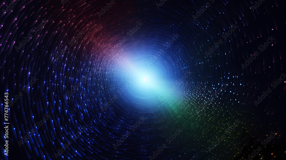 Particle flow tunnel space vortex, Internet science and technology creative background