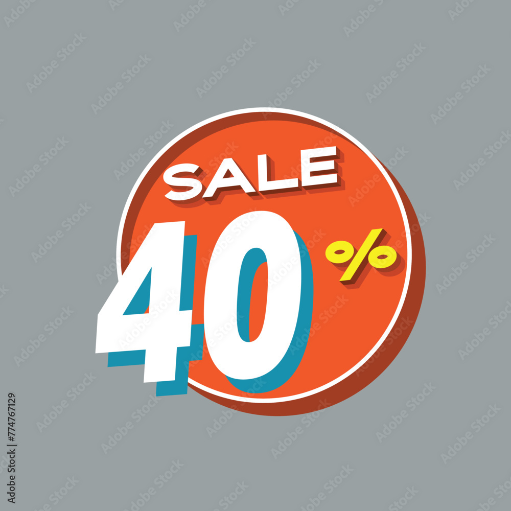 Sale discount icons Special offer price signs percent off reduction symbols Colored elements Vector retro sign style