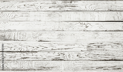 Distressed white painted wood planks, perfect for a shabby chic or rustic look