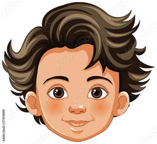 Vector illustration of a smiling young boy