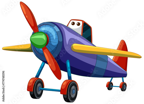 Animated airplane character with bright, playful colors.