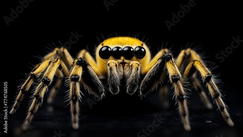Tarantula spider on a black background