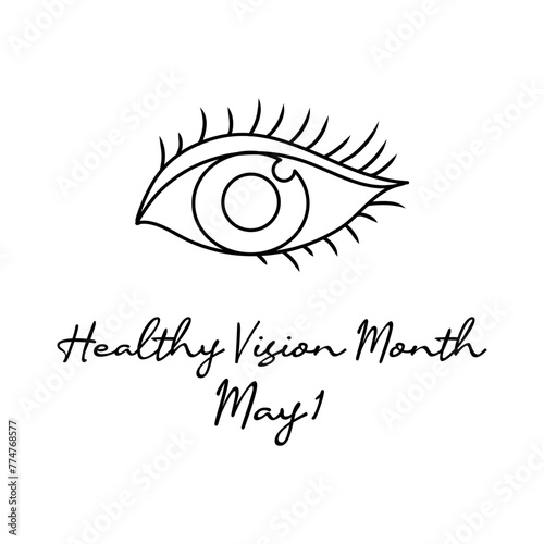 line art of Healthy Vision Month good for Healthy Vision Month celebrate. line art. illustration.