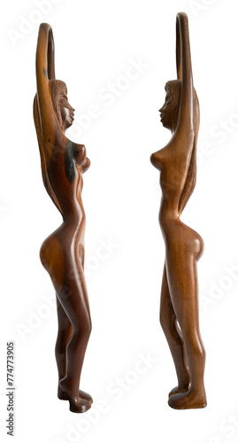 statuette cubaine en bois sur fond transparent