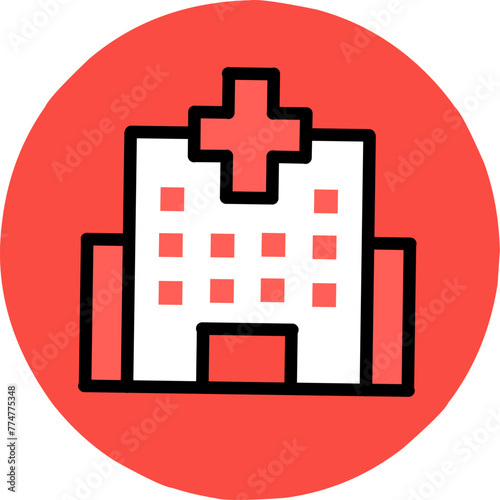 Medical hospital building.  Hospital emergency room medical health facility