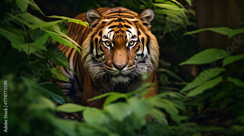 Bengal tiger in the forest on a blurred background © juraj