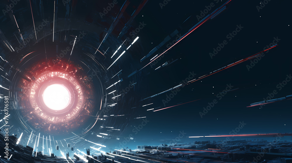 Fototapeta premium Technological radial lines