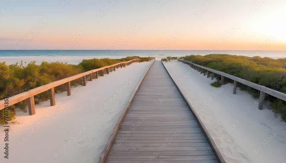 Long-Boardwalk-Leading-To-The-White-Sand-Beach-And- 2