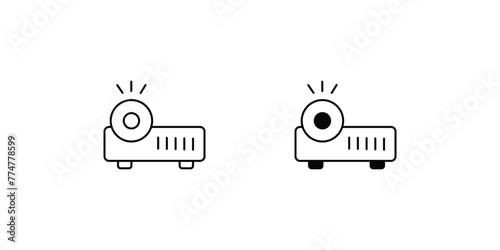 video projector icon with white background vector stock illustration