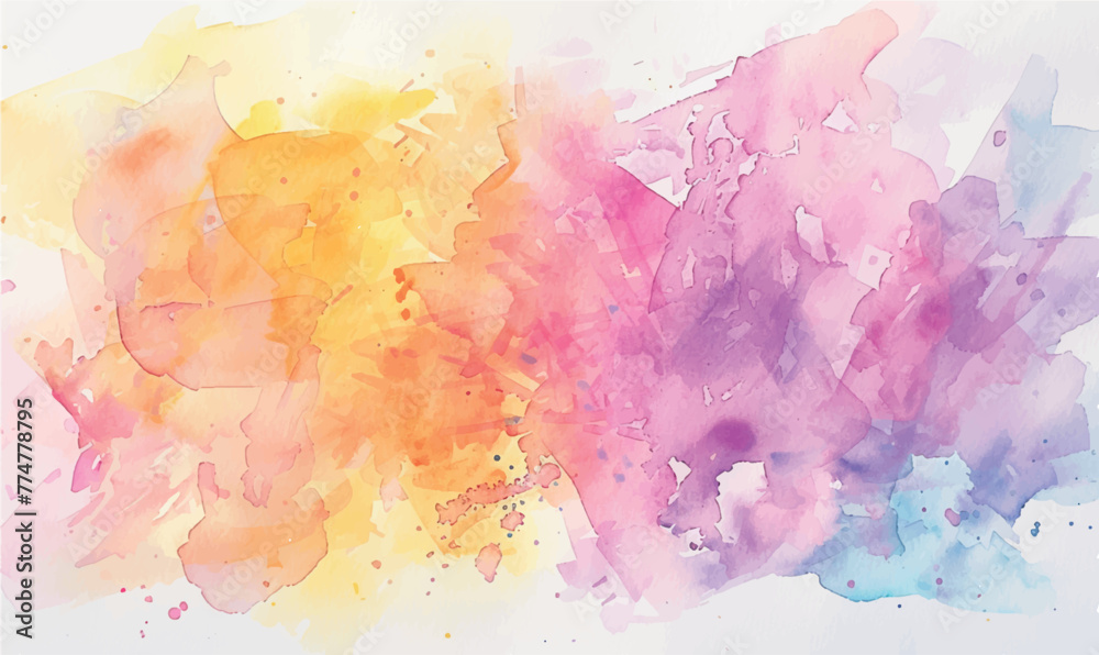 abstract watercolor background with splashes, yellow pink