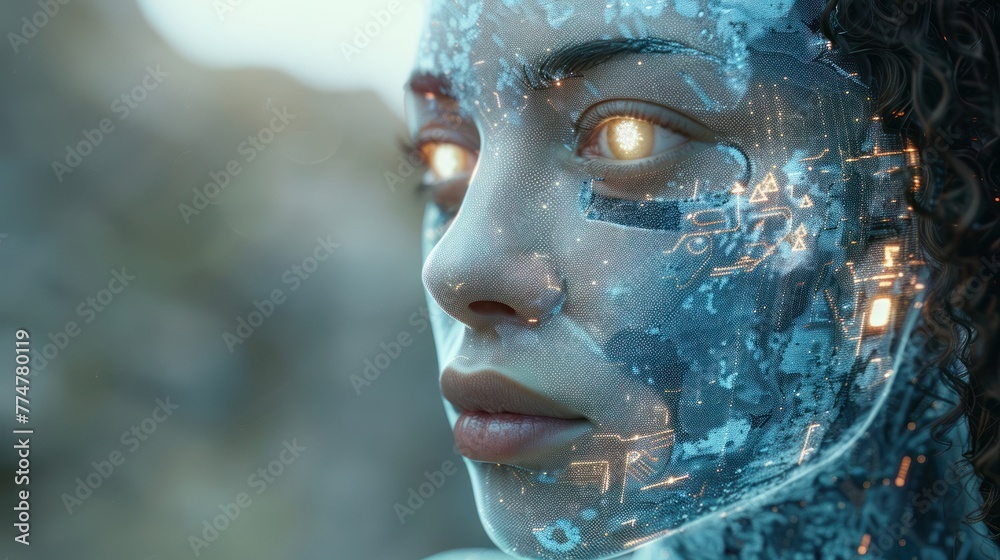 Computer mind connections head, Engineering concept. Human head with circuit board, Artificial intelligence. Technology web background. Cyber space backdrop. Computer mind connections head, Engineering concept. Human head with circuit board, Artificial intelligence. Technology web background. Cyber space backdrop.