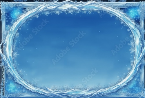 Frosty Winter Wonderland: Snowy Cold Frame Illustration