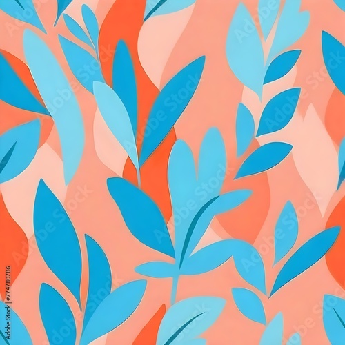 Bohemian leaves Pattern fabric designs