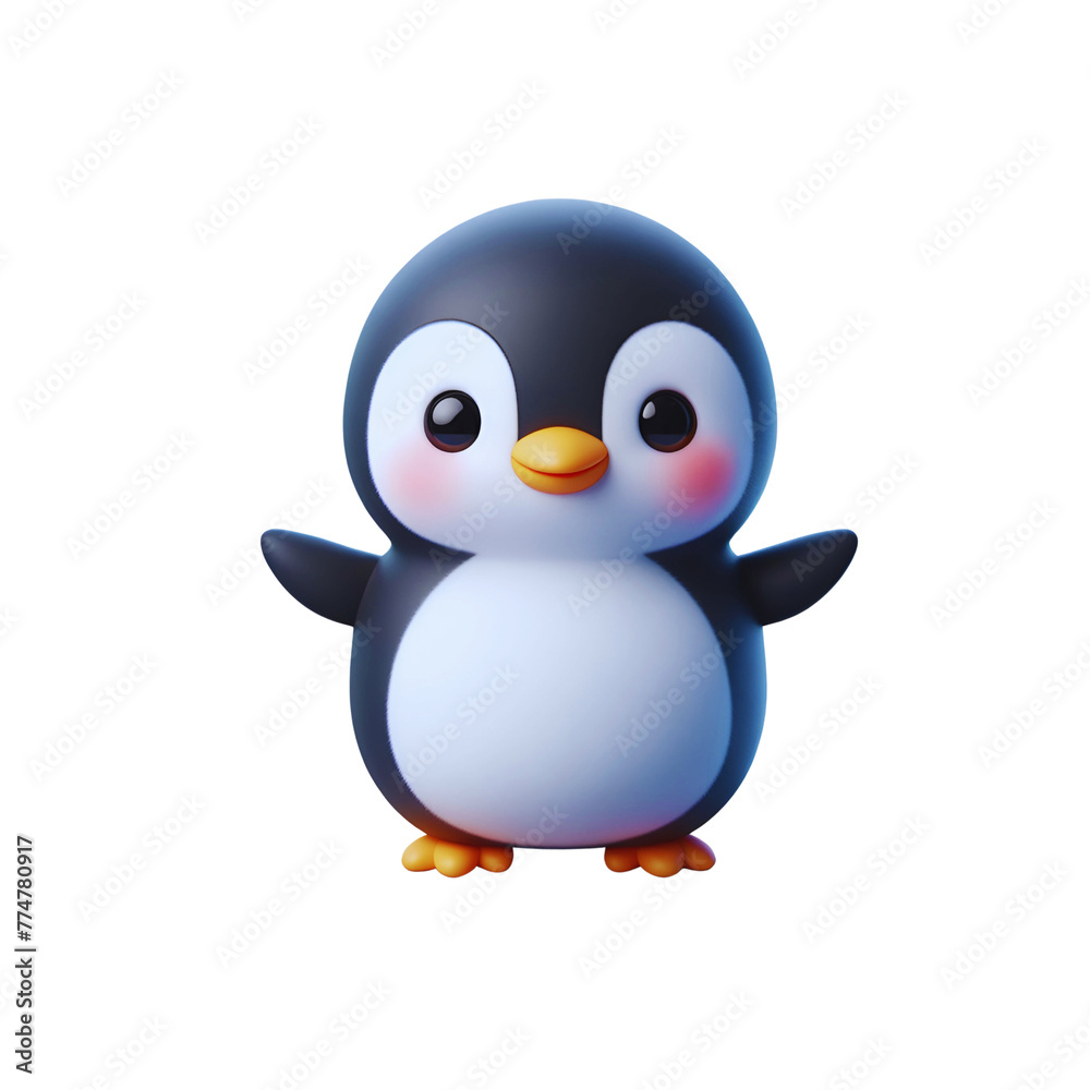 Cute penguin happy 3D render illustration Cute penguin happy 3D render illustration