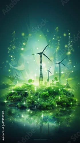 Futuristic clean and green energy background. © Marcela Ruty Romero