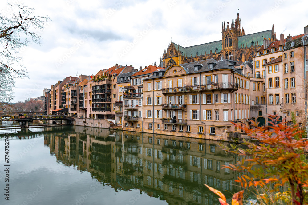 Cityscape view from the beautiful city of Metz in France