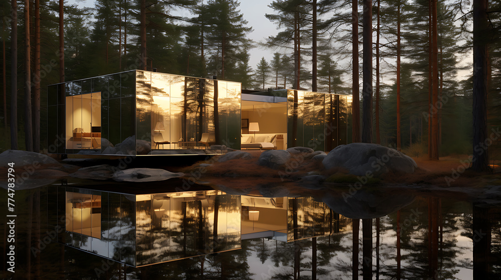 Obraz premium sunset in the city